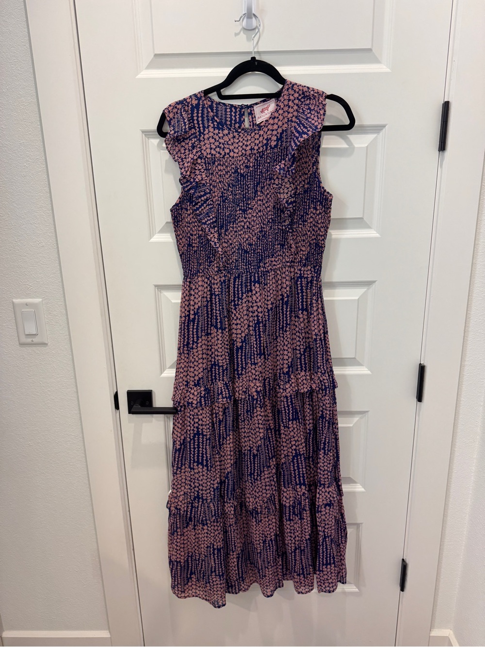 Banjanan Pink and Navy Patterned Maxi Dress
